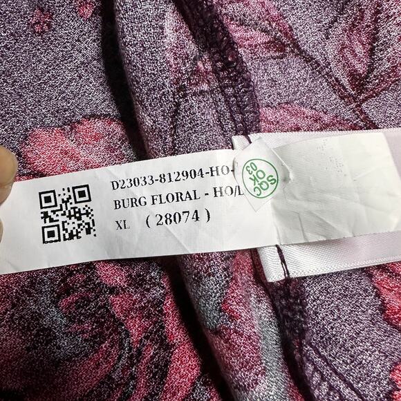 Old Navy Burgundy Orange Sun Mini Dress Fit Flared Floral Classic Summer Sz XL - Picture 9 of 9